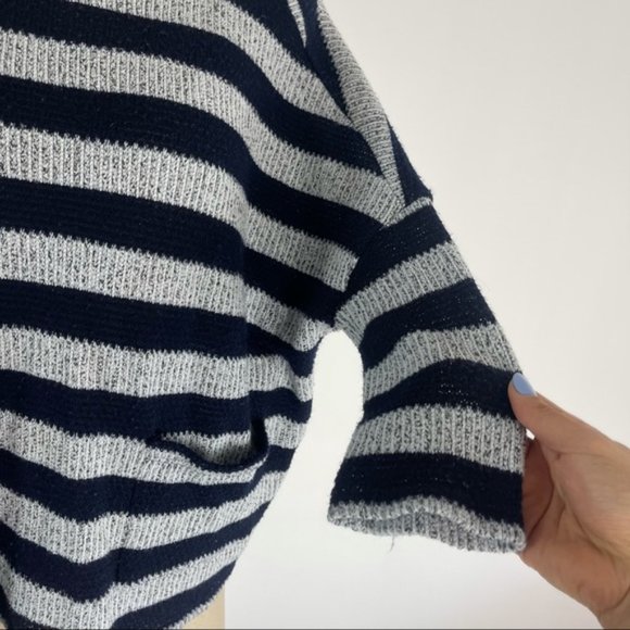JACK BB DAKATO Striped Navy/Stone Gray Sweater S - Picture 2 of 9